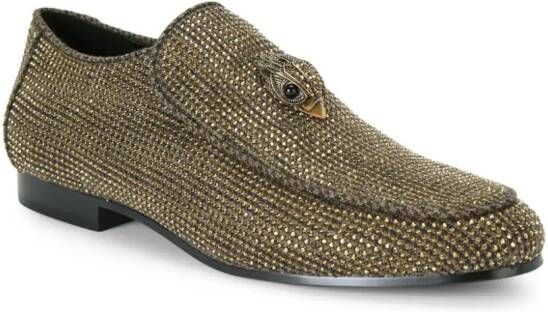 Kurt Geiger London Hugh Eagle rhinestone-embellished loafers Brown