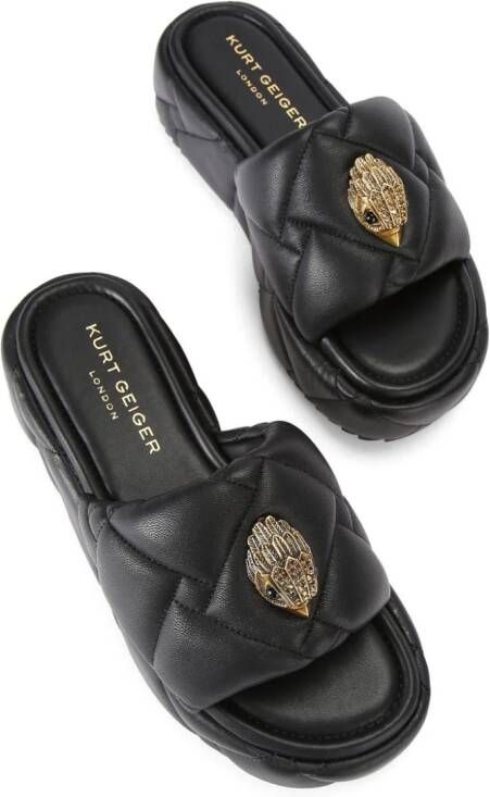 Kurt Geiger London Kensington Puff leather flatform sandals Black