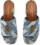 Kurt Geiger London Kensington Wedge 80mm denim mules Blue - Thumbnail 4