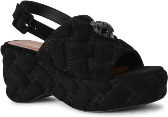Kurt Geiger London Kensington Wedge 80mm quilted sandals Black