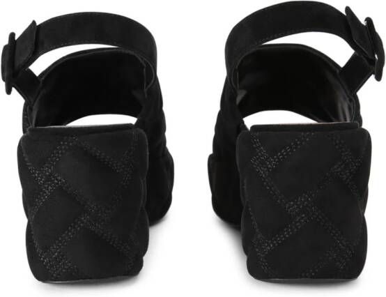 Kurt Geiger London Kensington Wedge 80mm quilted sandals Black