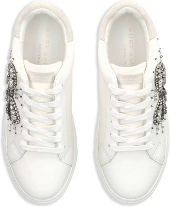 Kurt Geiger London Laney Bow crystal-embellished sneakers White
