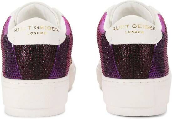 Kurt Geiger London Laney crystal-embellished striped sneakers White