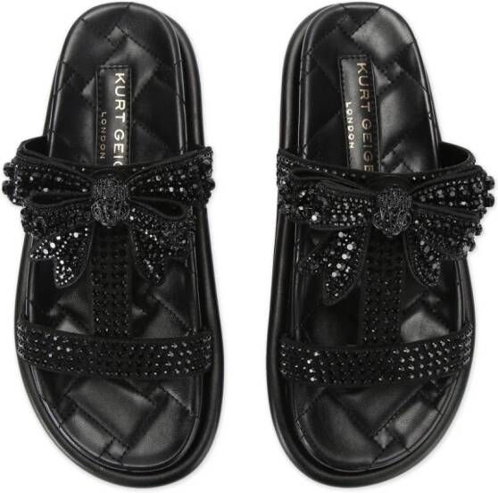 Kurt Geiger London Orson Drench crystal-bow sandals Black