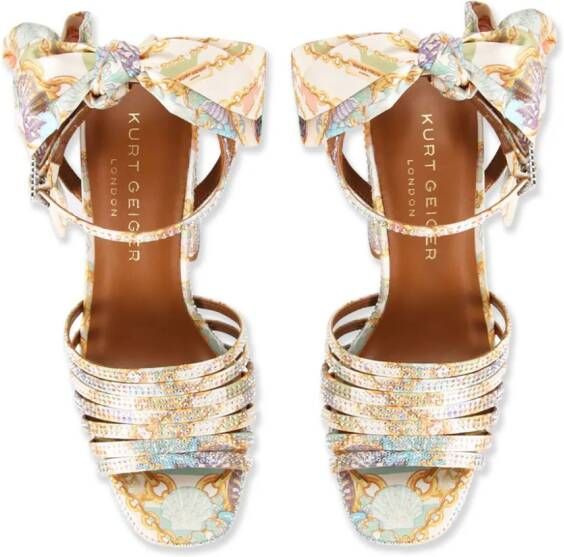 Kurt Geiger London Pierra 115mm baroque-print sandals Neutrals