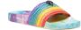 Kurt Geiger London rainbow stripe-print open-toe slides Multicolour - Thumbnail 2