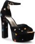 Kurt Geiger London Shoreditch 135mm velvet platform sandals Black - Thumbnail 2