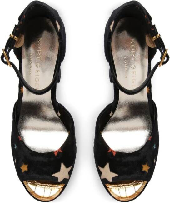 Kurt Geiger London Shoreditch 135mm velvet platform sandals Black