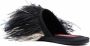La DoubleJ feather-trim detail slippers Black - Thumbnail 3