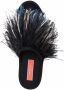 La DoubleJ feather-trim detail slippers Black - Thumbnail 4