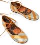 La DoubleJ striped metallic-effect ballerina shoes Orange - Thumbnail 2