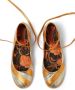La DoubleJ striped metallic-effect ballerina shoes Orange - Thumbnail 3