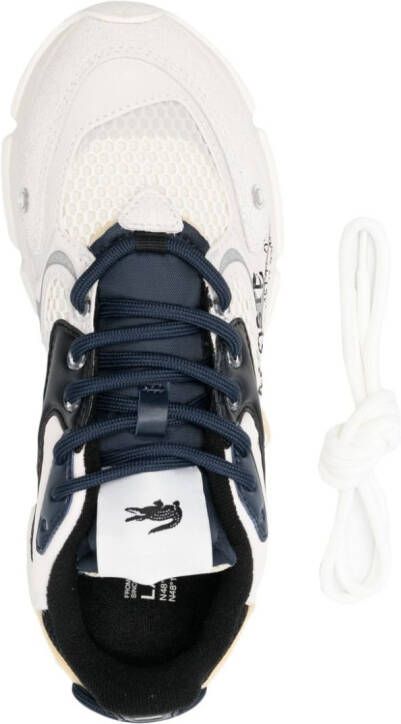 Lacoste logo-print mesh low-top sneakers Neutrals