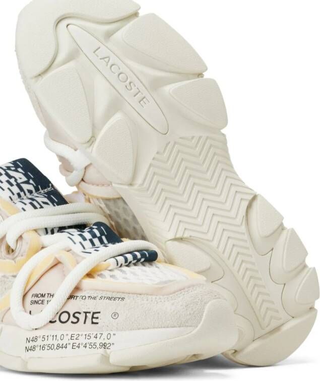 Lacoste logo-print panelled sneakers Neutrals