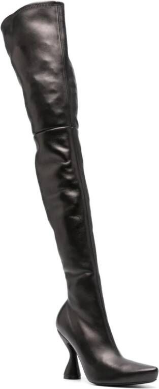 Lanvin 100mm leather thigh-high boots Black