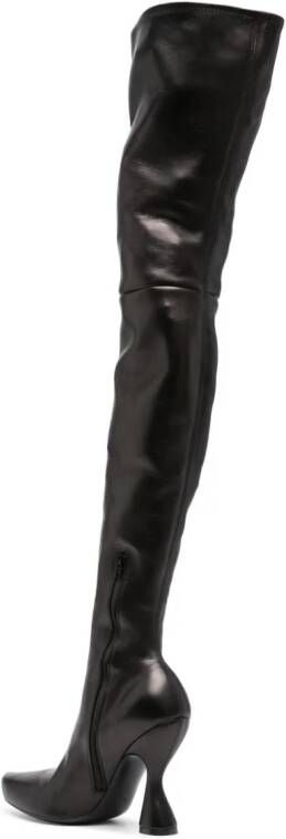 Lanvin 100mm leather thigh-high boots Black
