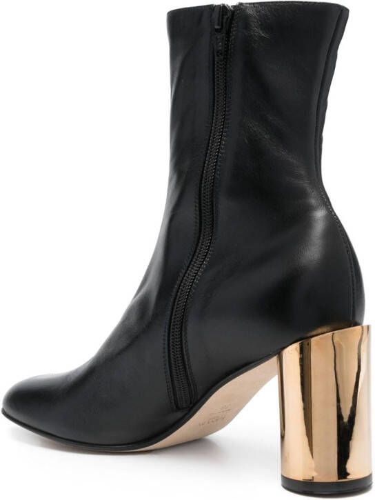 Lanvin 75mm round-toe leather boots Black