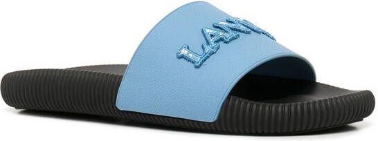 Lanvin Arpège logo-embellished slides Blue