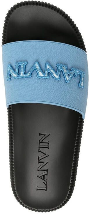 Lanvin Arpège logo-embellished slides Blue