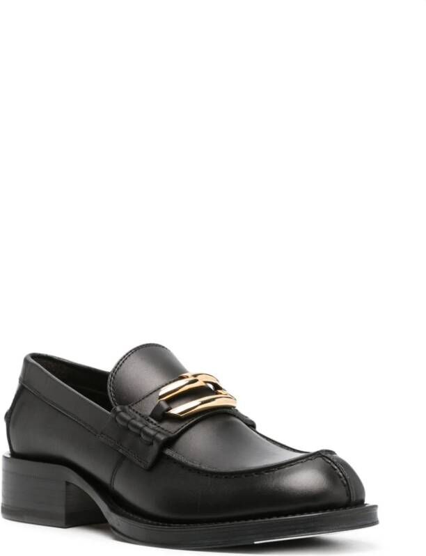 Lanvin buckled leather loafers Black