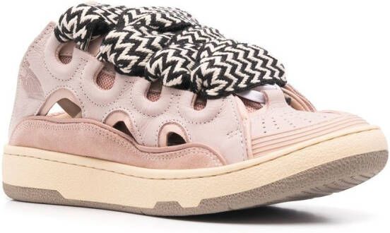 Lanvin chunky lace-up mules Pink