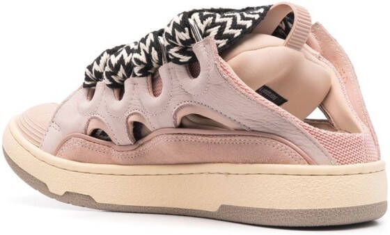 Lanvin chunky lace-up mules Pink