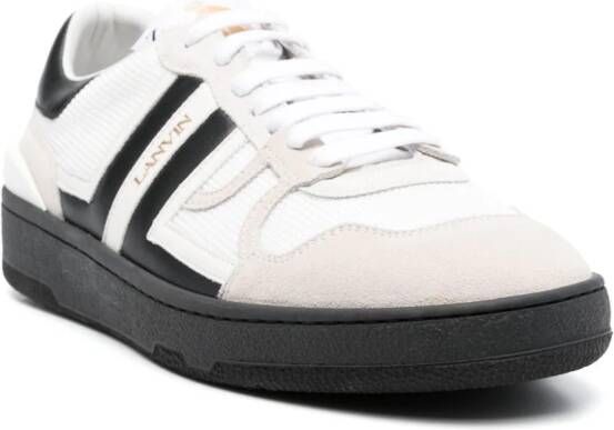 Lanvin Clay mesh-detail leather sneakers White