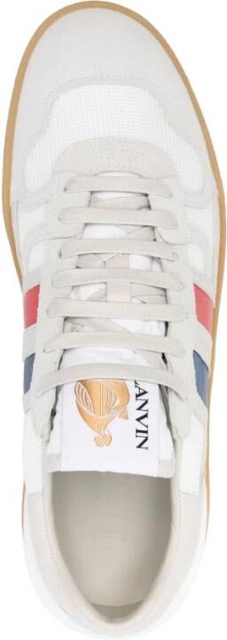 Lanvin Clay suede-panels mesh sneakers White