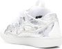 Lanvin crinkle-effect Curb leather sneakers White - Thumbnail 3