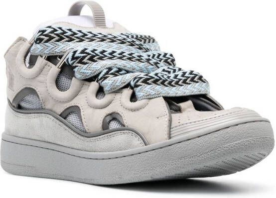 Lanvin Curb chunky leather sneakers Grey