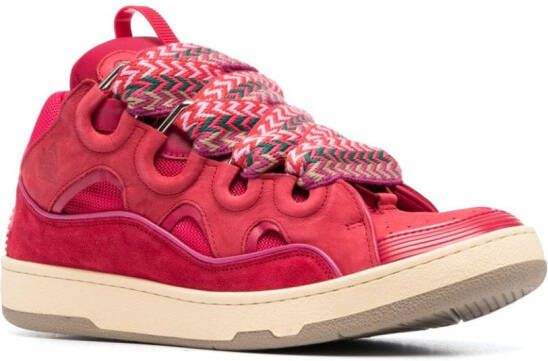 Lanvin Curb chunky leather sneakers Red