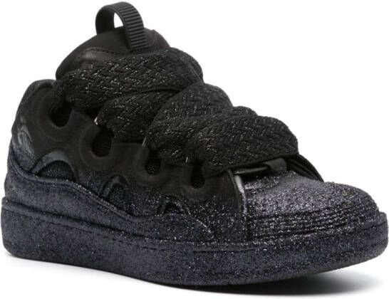 Lanvin Curb glitter sneakers Black