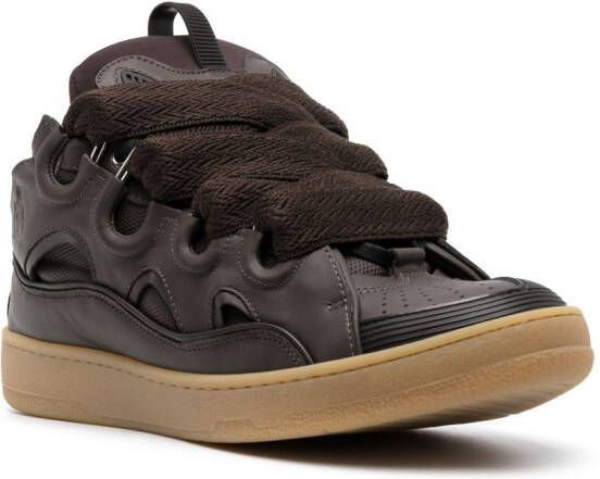 Lanvin Curb leather sneakers Brown