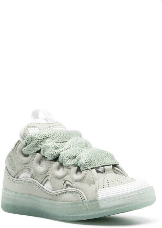 Lanvin Curb leather sneakers Green