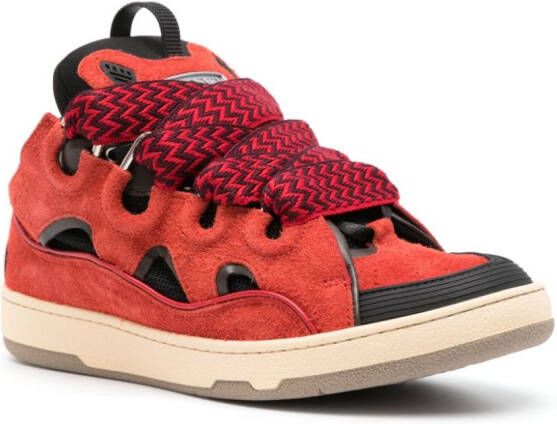 Lanvin Curb logo-patch sneakers Red