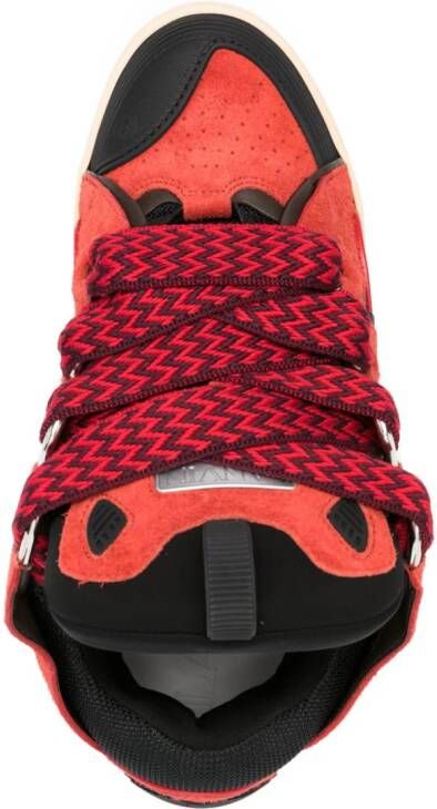 Lanvin Curb logo-patch sneakers Red