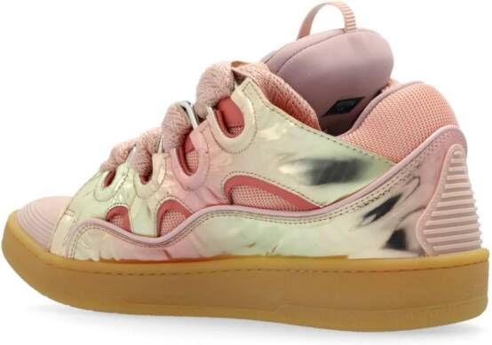 Lanvin Curb metallic leather sneakers Pink