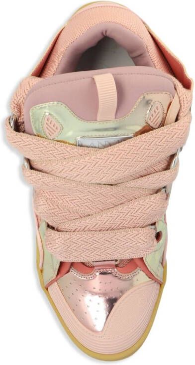 Lanvin Curb metallic leather sneakers Pink