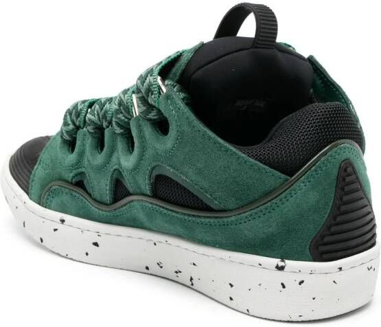 Lanvin Curb oversize-tongue panelled sneakers Green