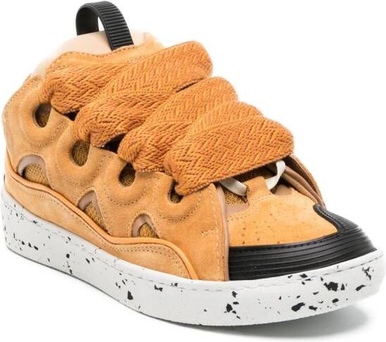 Lanvin Curb oversize-tongue panelled sneakers Yellow