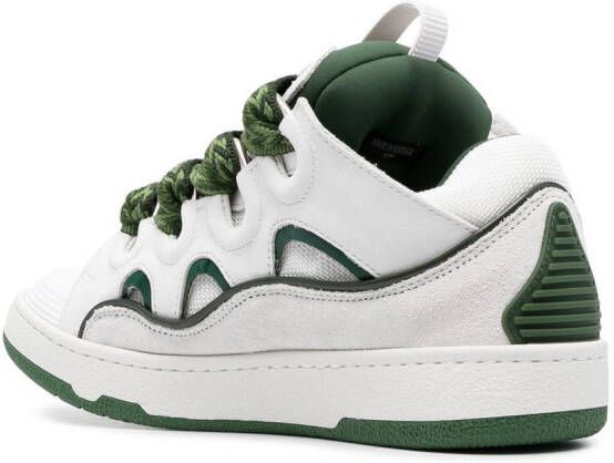 Lanvin Curb panelled lace-up sneakers White