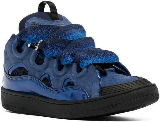 Lanvin Curb panelled leather sneakers Blue