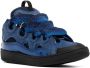 Lanvin Curb panelled leather sneakers Blue - Thumbnail 2