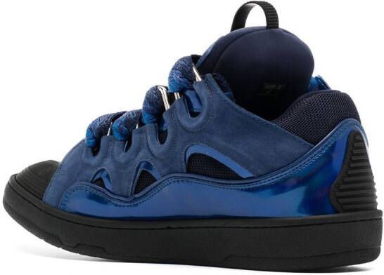 Lanvin Curb panelled leather sneakers Blue