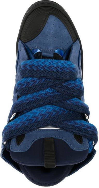 Lanvin Curb panelled leather sneakers Blue