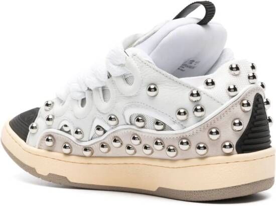 Lanvin Curb panelled leather sneakers White