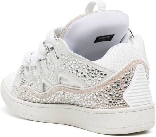 Lanvin Curb rhinestone sneakers White