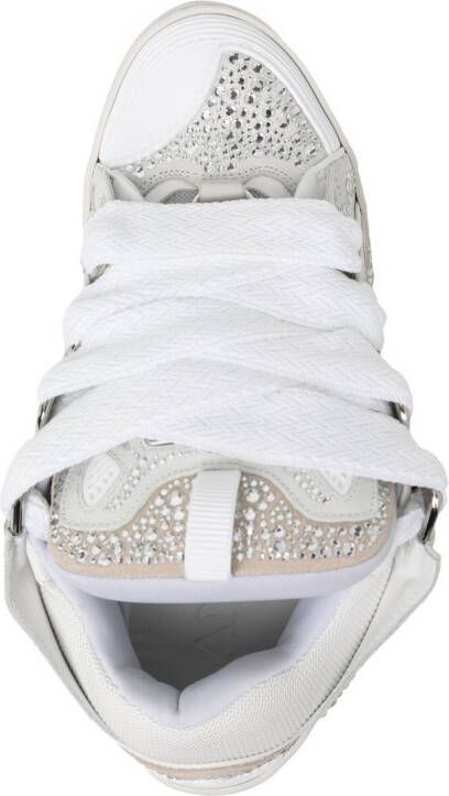 Lanvin Curb rhinestone sneakers White