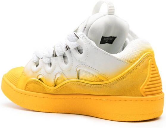 Lanvin Curb spray-painted leather sneakers Yellow