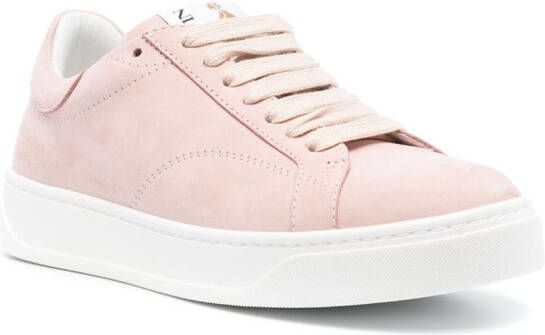 Lanvin DDBO suede lace-up sneakers Pink